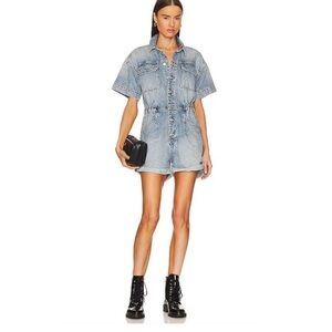 We The Free People Marrakesh Marci Denim Shortall Romper Women's XL Punk Grunge
